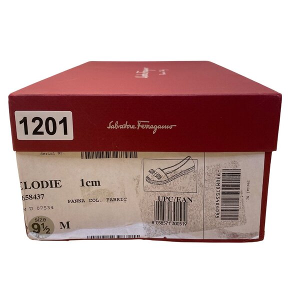 Salvatore Ferragamo Women’s Beige Panna Bow Elodie Espadrilles Flats Sz 9.5M - Picture 11 of 11